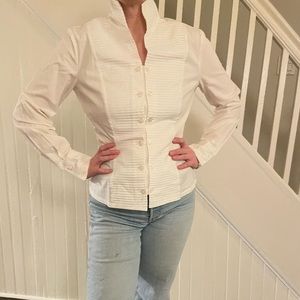 White double button collared shirt